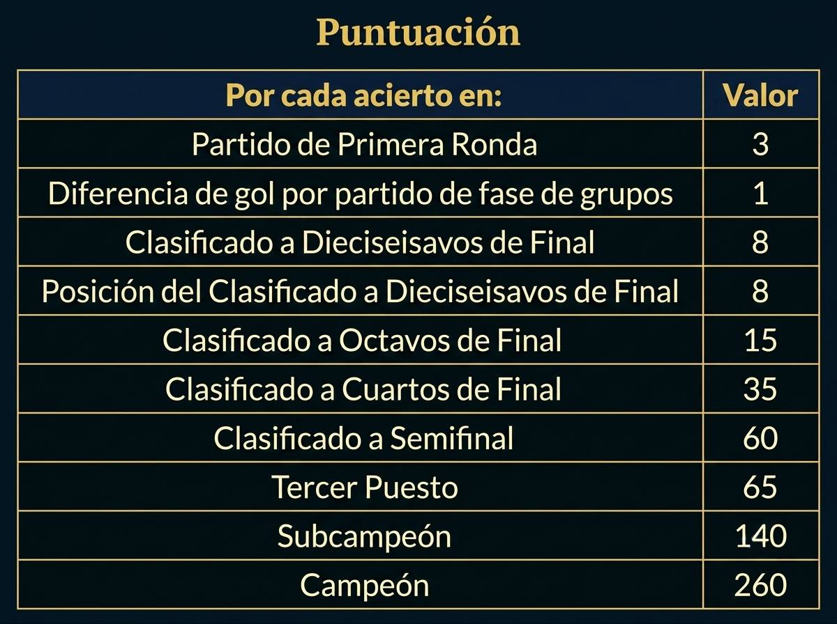 Tabla de puntajes